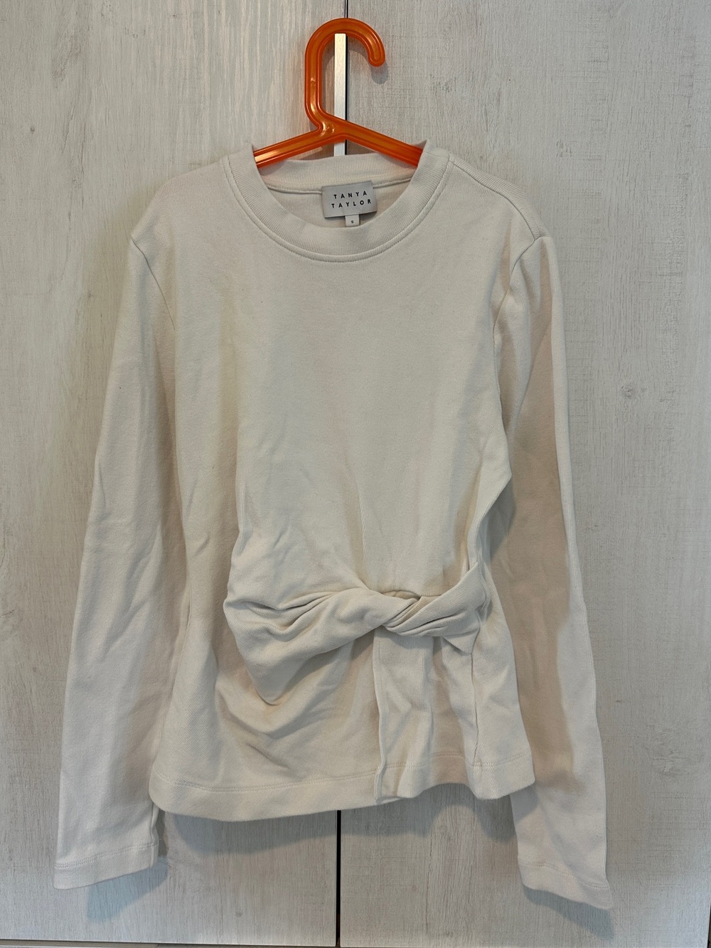 Tanya Taylor Long-Sleeved Carlita Top in Cream - Size S